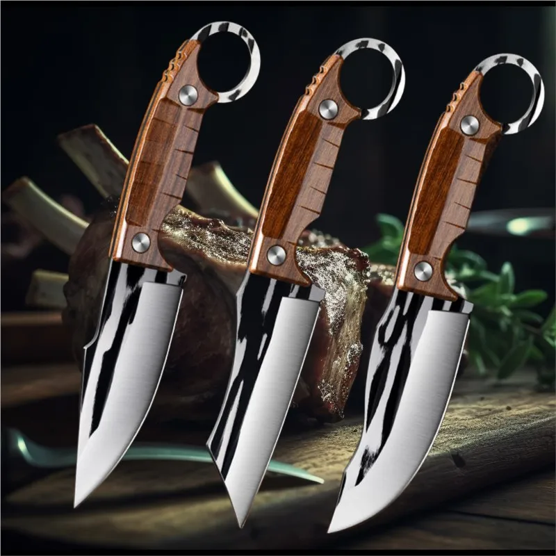 Bone Picking Specialized Knife Outdoor Cutting Knife Hand-forged High-hardness Fine Steel Cutting Tool Forging Shaving Household