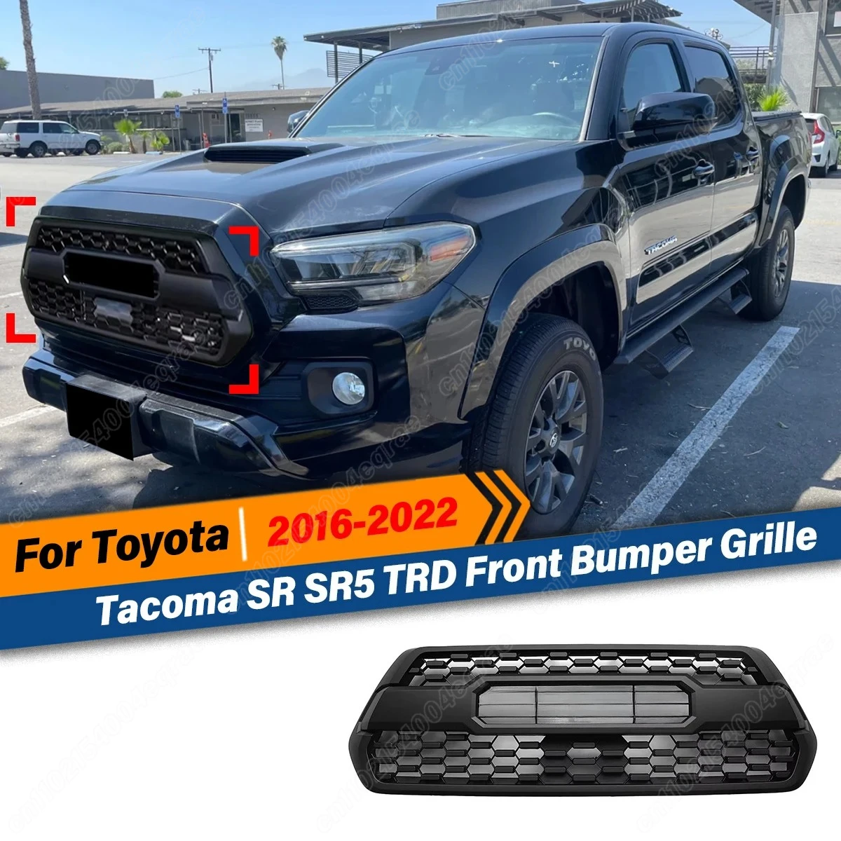 

Для Toyota Tacoma SR SR5 TRD 2016 2017 2018 2019 2020 2021 2022 Передняя решетка воздухозаборника Передний бампер Решетка капота Ремонт автомобиля