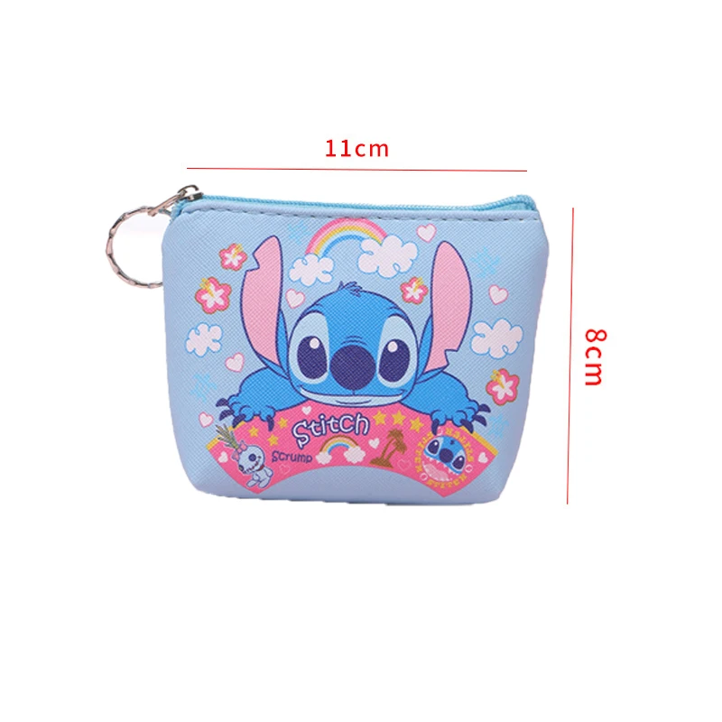 Disney Stitch Coin Purse Cartoon Cute Anime Pu Key Case Mickey Minnie Mouse Storage Bag Children Kawaii Mini Wallet Gift for Kid