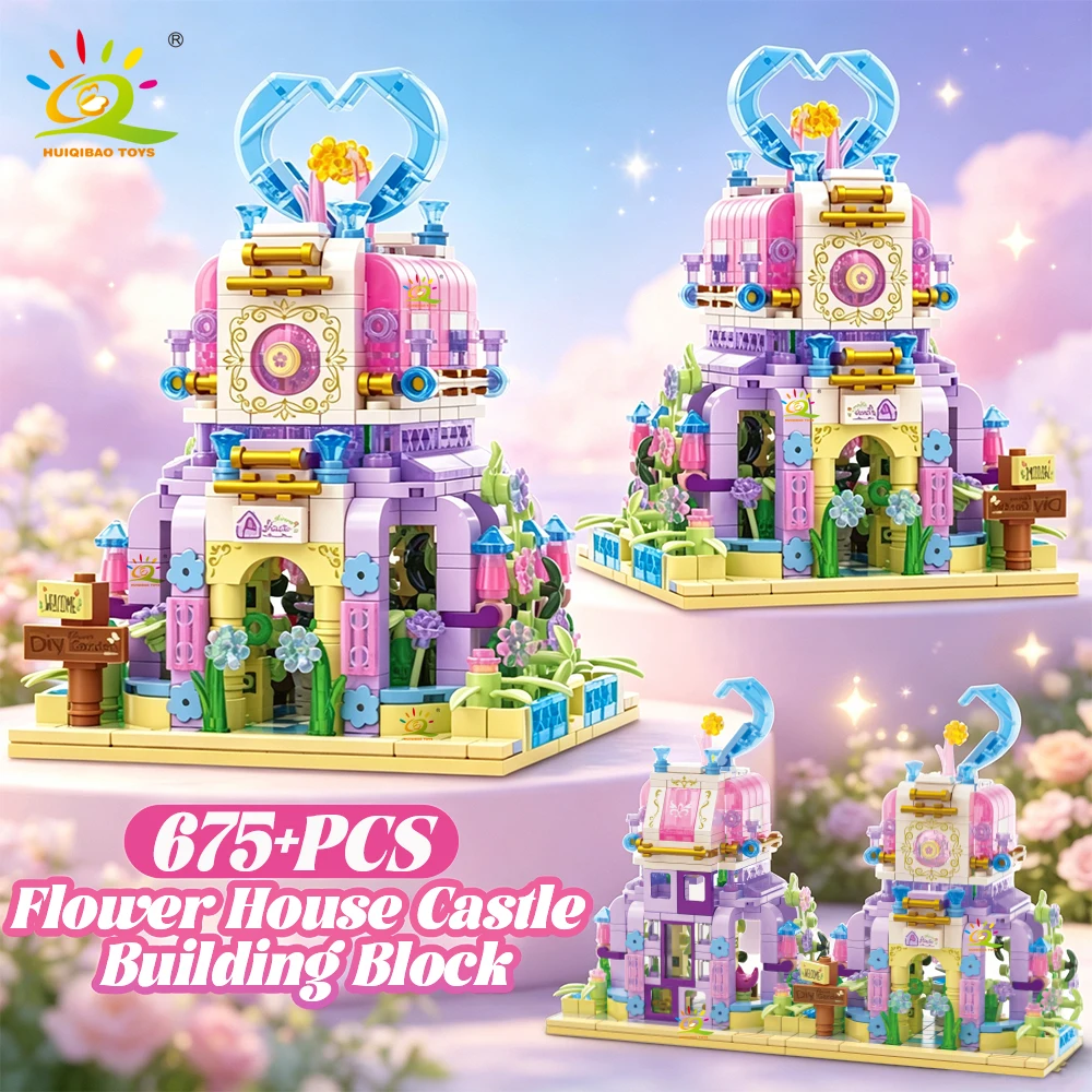 Lego Set Technic - HUIQIBAO 675pcs Girl's Love Flower House