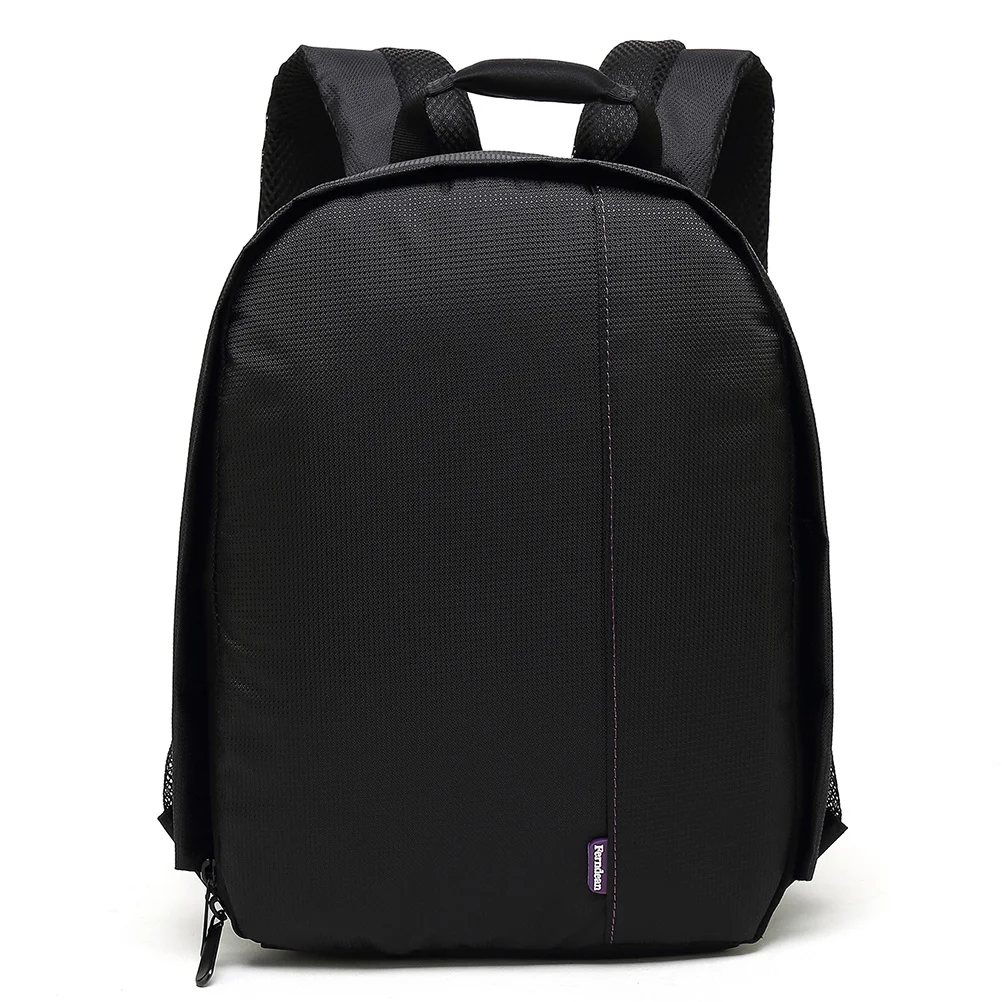 Camera Bag Dslr Backpack Waterproof Nylon Shockproof Rain Cover Dual Zipper Mesh Pockets Adjustable Dividers Grey