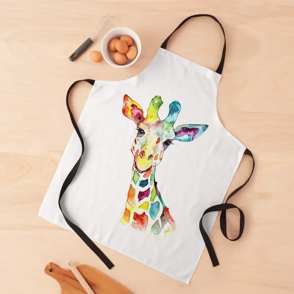 

Colorful giraffe Apron Christmas gift Woman Work Home and kitchen products Chef jacket men Apron