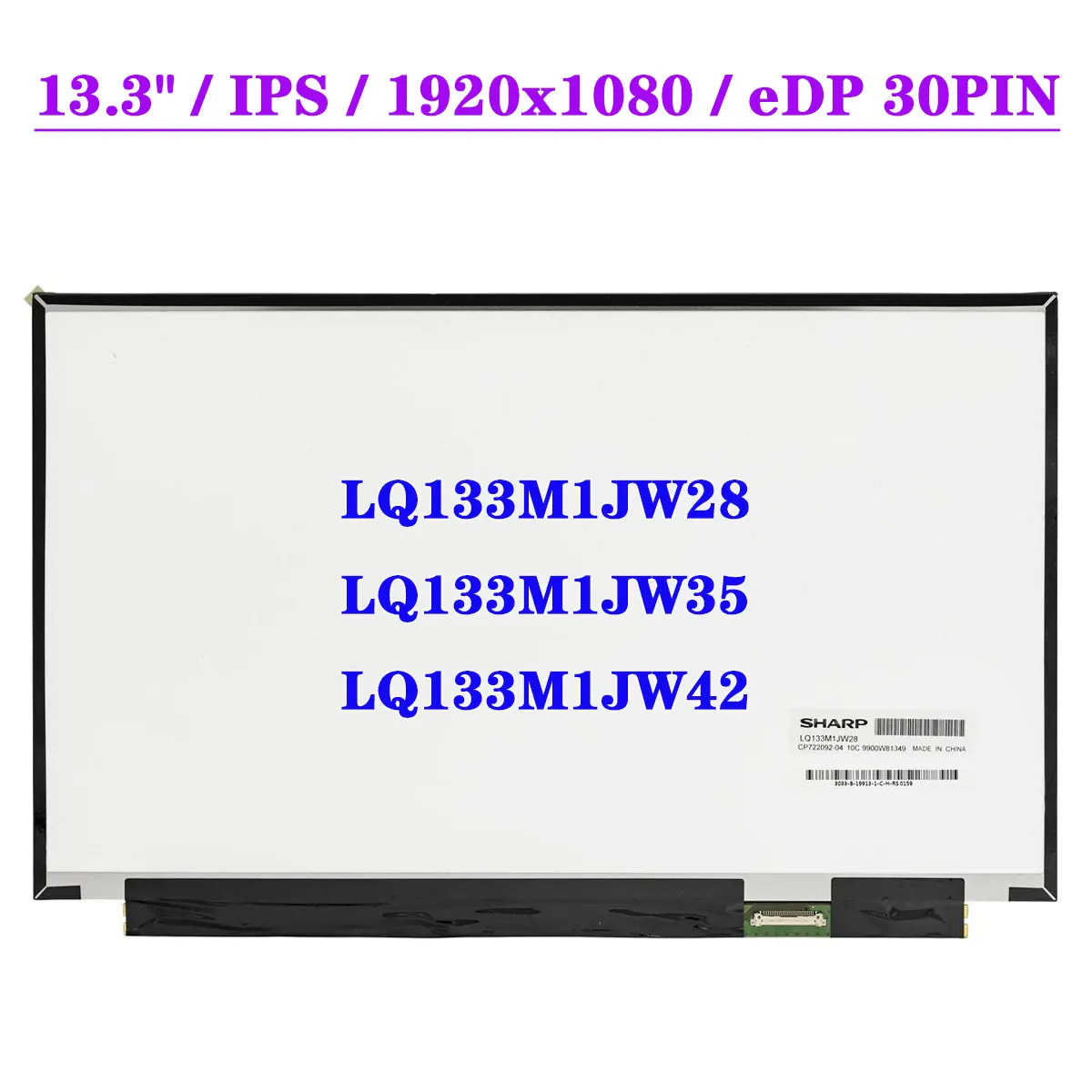 13.3" Slim IPS LCD Display Panel LQ133M1JW28 LQ133M1JW35 LQ133M1JW42 For Fujitsu Lifebook U937 U938 FHD Laptop Screen 30Pin