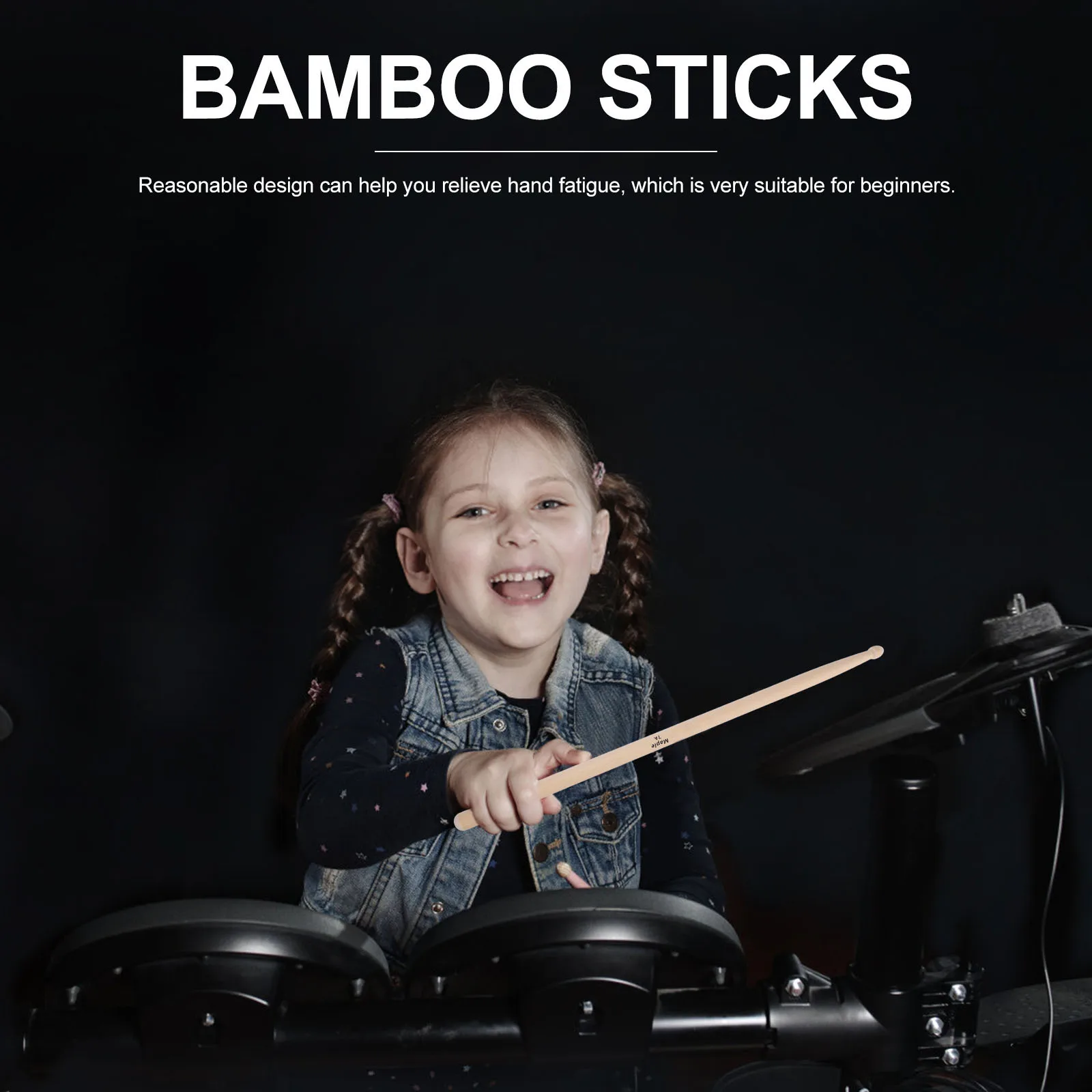 

2 Pcs Drum Stick Exerciser Drumsticks Practical Percussion Tool Bamboo 7A Music Useful