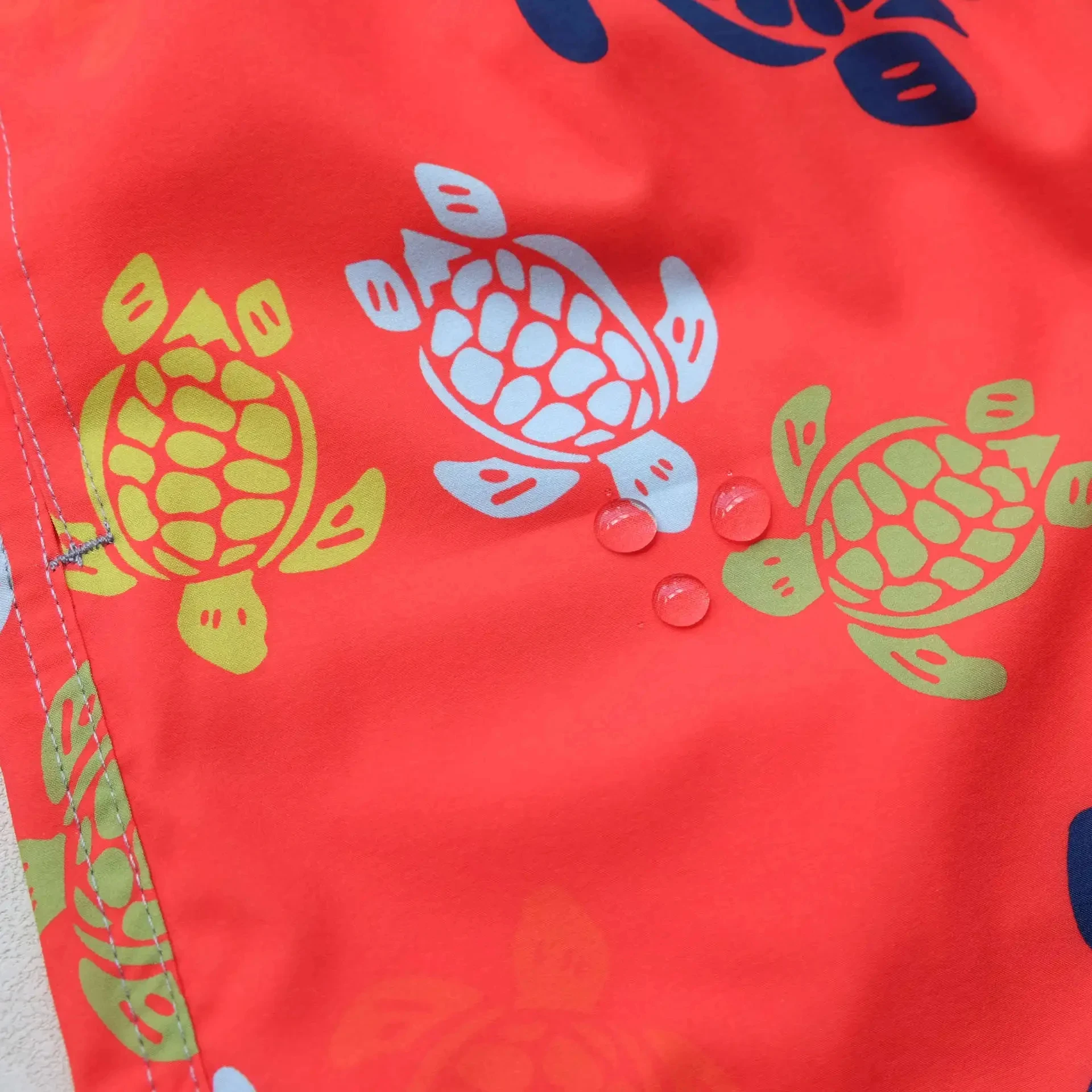 Men's Polyester Fabric Shorts, Beach Shorts, Quick-Dry Board Shorts, Vacation, Home Leisure, Fashionable Brand, Turtle Brand