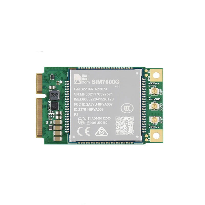 

SIMCOM SIM7600G SIM7600G-H Mini Pcie LTE-FDD LTE Cat4 Module 850/900/1800/1900MHz B1/B2/B3/B4/B5/B7/B8/B12/B13/B18