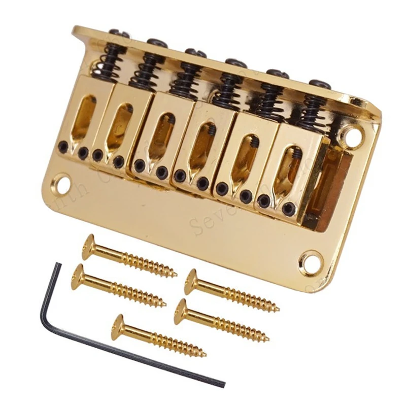 Ein Satz silber-goldener E-Gitarrensaiten, Sattel, Top-Load-Hardtail-Brücke, Zubehör für Musikinstrumente – Detail 2