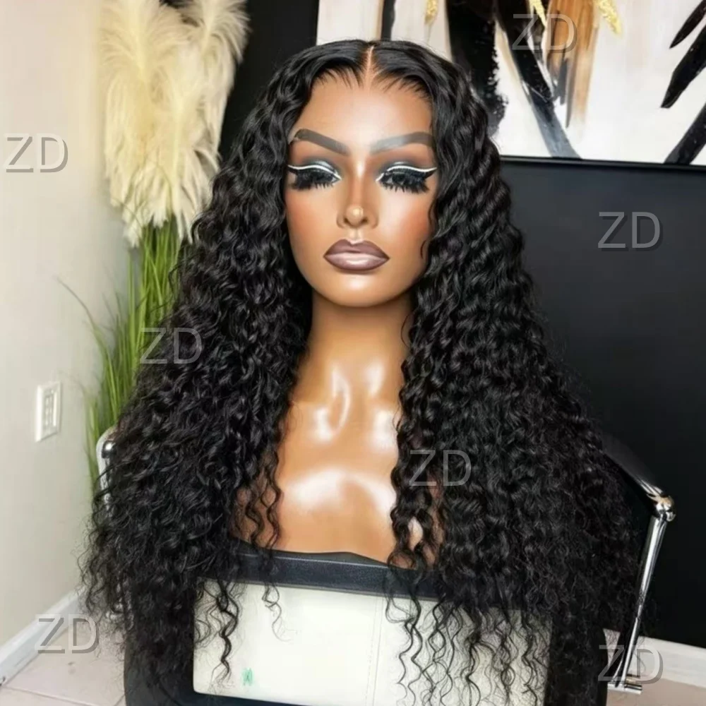 26inch-black-soft-glueless-hd-lace-kinky-curly-front-wig-hair-pre-plucked-transparent-lace-hair-wig