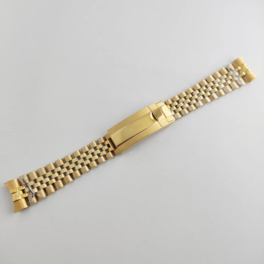 Gelang 20Mm Gelang Jam Tangan Baja Tahan Karat Kualitas Tinggi untuk Gelang Wanita Pria Aksesori Tali Jam Logam Padat Perak