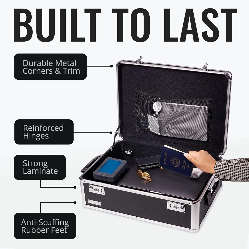 Veilige opbergdoos met cijferslot - 6,5 x 23 x 13,5 - Ideaal voor slaapzalen, aktetassen en medicijnen