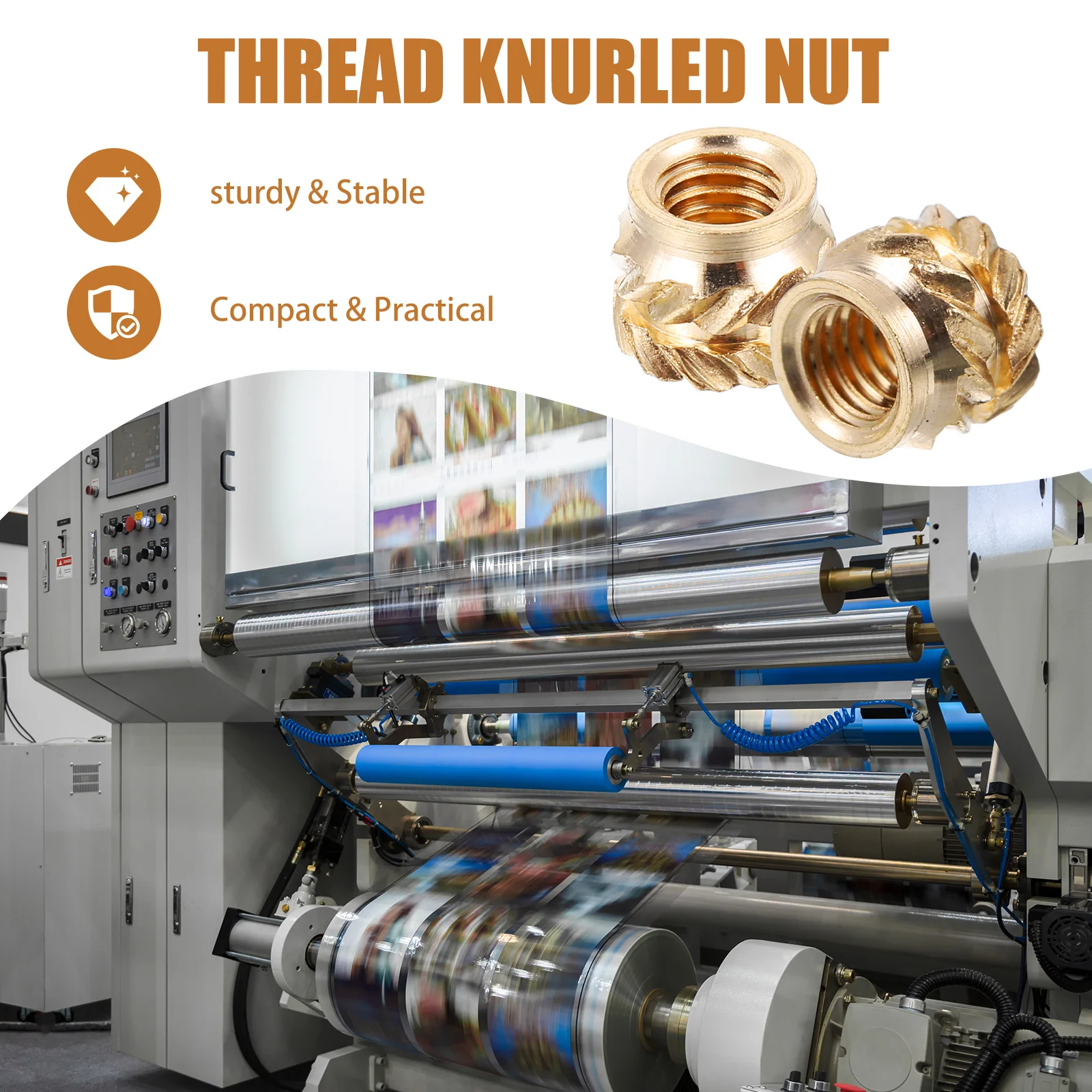 

50Pcs 3D Print Nut M3x4x5 Copper Threaded Insert Female Thread Heat Set Insert Knurled Nut for Plastic Fastening