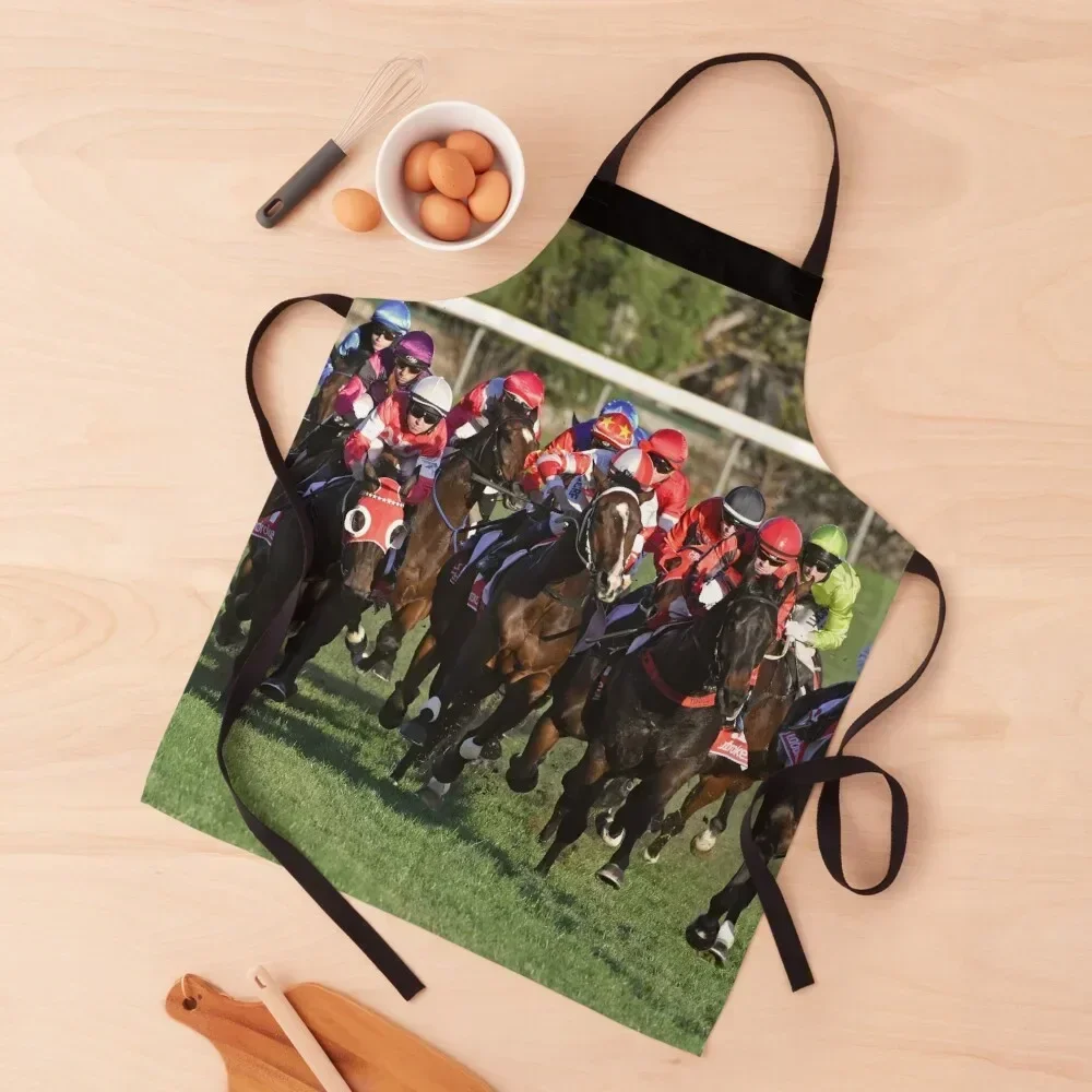 

Horse racing action 11 Apron Kitchen Things For Home Accessories chef for man For Man Haircut Apron