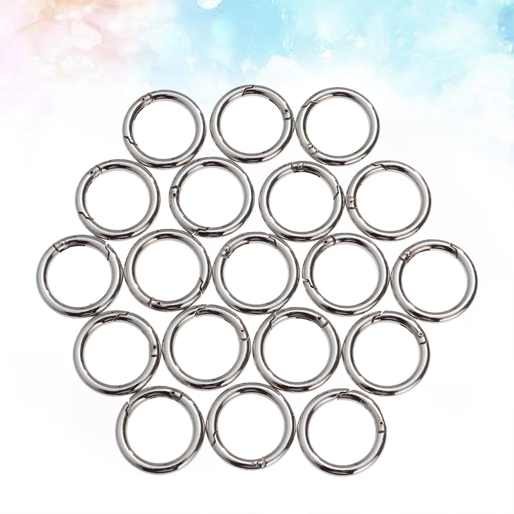 20 Pcs Zinc Alloy Open Jump Rings Split Key Ring Polished Plated Spring Rings Jewelry Making Findings 40x28MM (Silver)