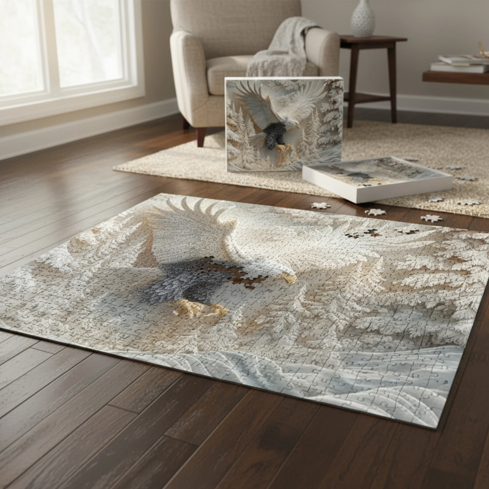 

1000 шт. резной пазл с орлом, сложные пазлы с изображением орла, художественные пазлы с животными для дня рождения, домашний декор, подарок