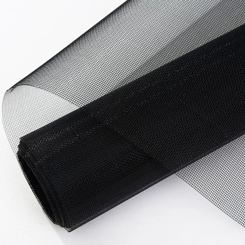 Black Nano PP Mesh Screen – Breathable, Light-Transmitting, Anti-Mosquito for DIY and Multi-Purpose Window and Door Use.