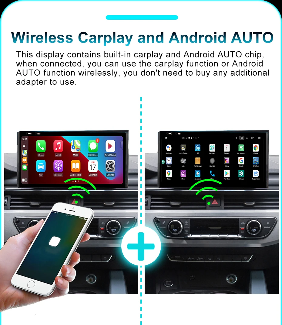 8-Kern Kabelloses Carplay Android 15 Auto-Autoradio für Audi A4 B9 A5 2017-2020 Bluetooth Multimedia-Player GPS Google 4G BT – Detail 12