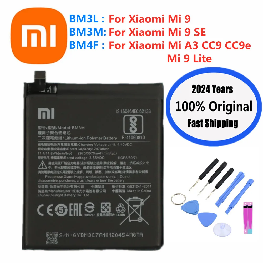 2024 Years 100% Original Phone Battery For Xiaomi Mi 9 Lite Mi9 Lite / Mi 9 SE Mi9 SE / Mi A3 CC9 CC9e BM4F BM3M BM3L Battery