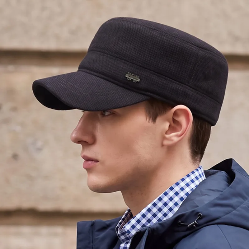 New Winter Fleece-lined Fluffy Thickened Warm Military Hats Men's Cap Flat Cap Camping Party Hat Coldproof Earmuffs Hat 모자 кепка