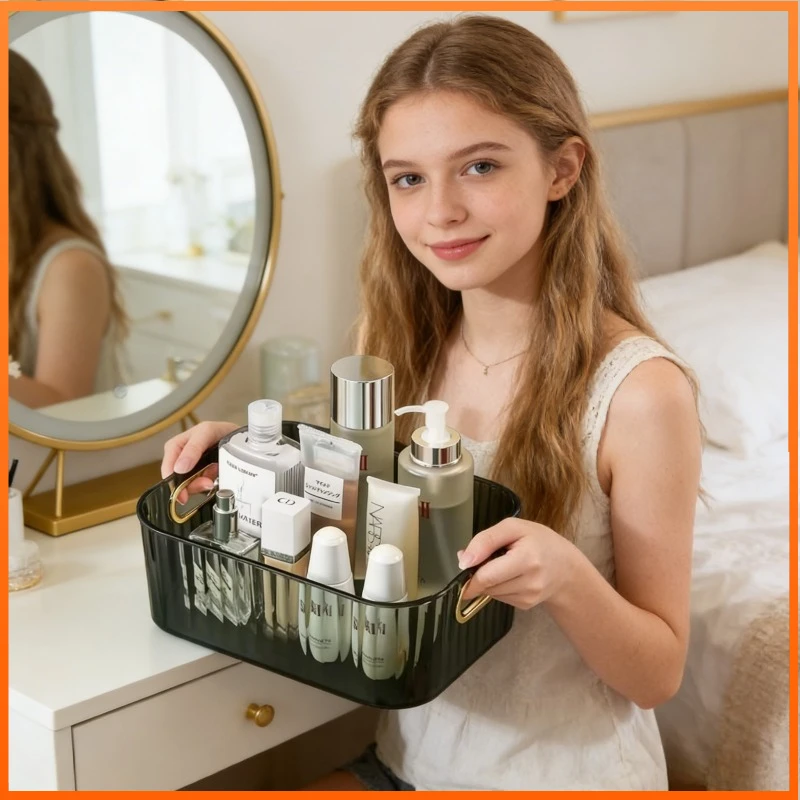 

1Pcs Pet Desktop Cosmetics Storage Box, Acrylic Bedroom Clothing, Miscellaneous Items, Coffee Table, Snacks Storage Basket