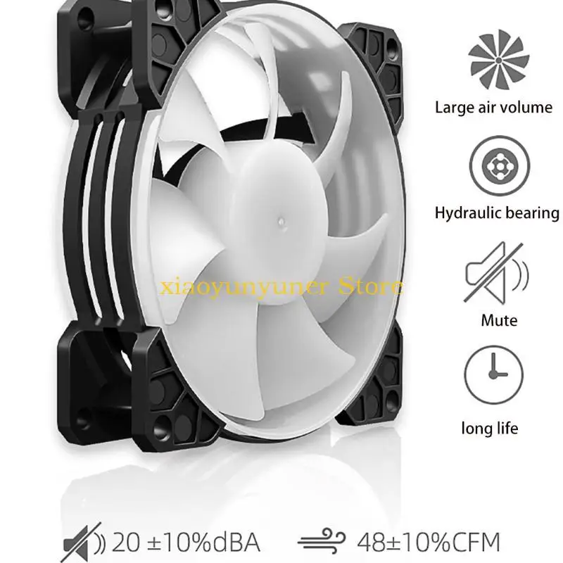 

P9JB ПК для корпуса с регулировкой RGB-кулера, бесшумный охлаждающий вентилятор для большого компьютера, 3-контактный бесшумный