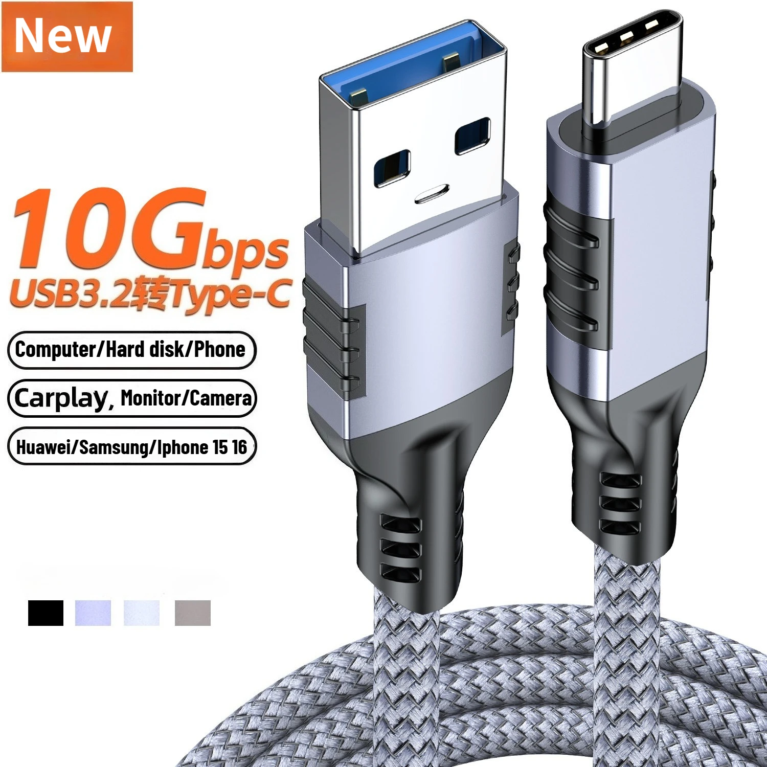 

Short 30cm 50cm USB 3.2 to Type C Gen2 Cable 10Gbps Data Carplay USB C SSD Cable 3A 60W QC 3.0 Fast Charging Mobile Phones Cable