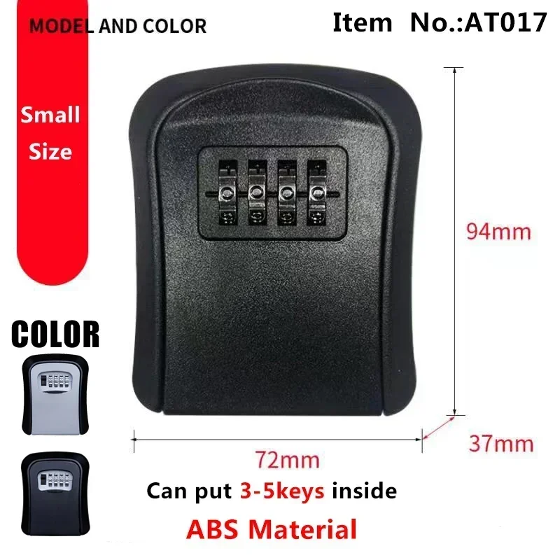 For fix Home or office safe Combination lock Wall-mounted waterproof safe 4-digit combination 5 keys Storage box Safe and secure