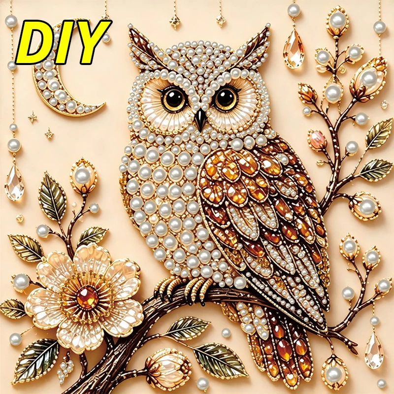 Bird Pearl Beads Art DIY Kit Elegant Bird Flower Diamond Painting Set Colorful Birds Diamond Art For Home Wall Decoration