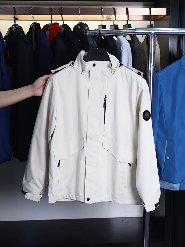 

Douxia Home Windproof Waterproof Inteated Faion Jaet Hooded Men's Women's Sle Youth Urban Autumn China Made Long Sve