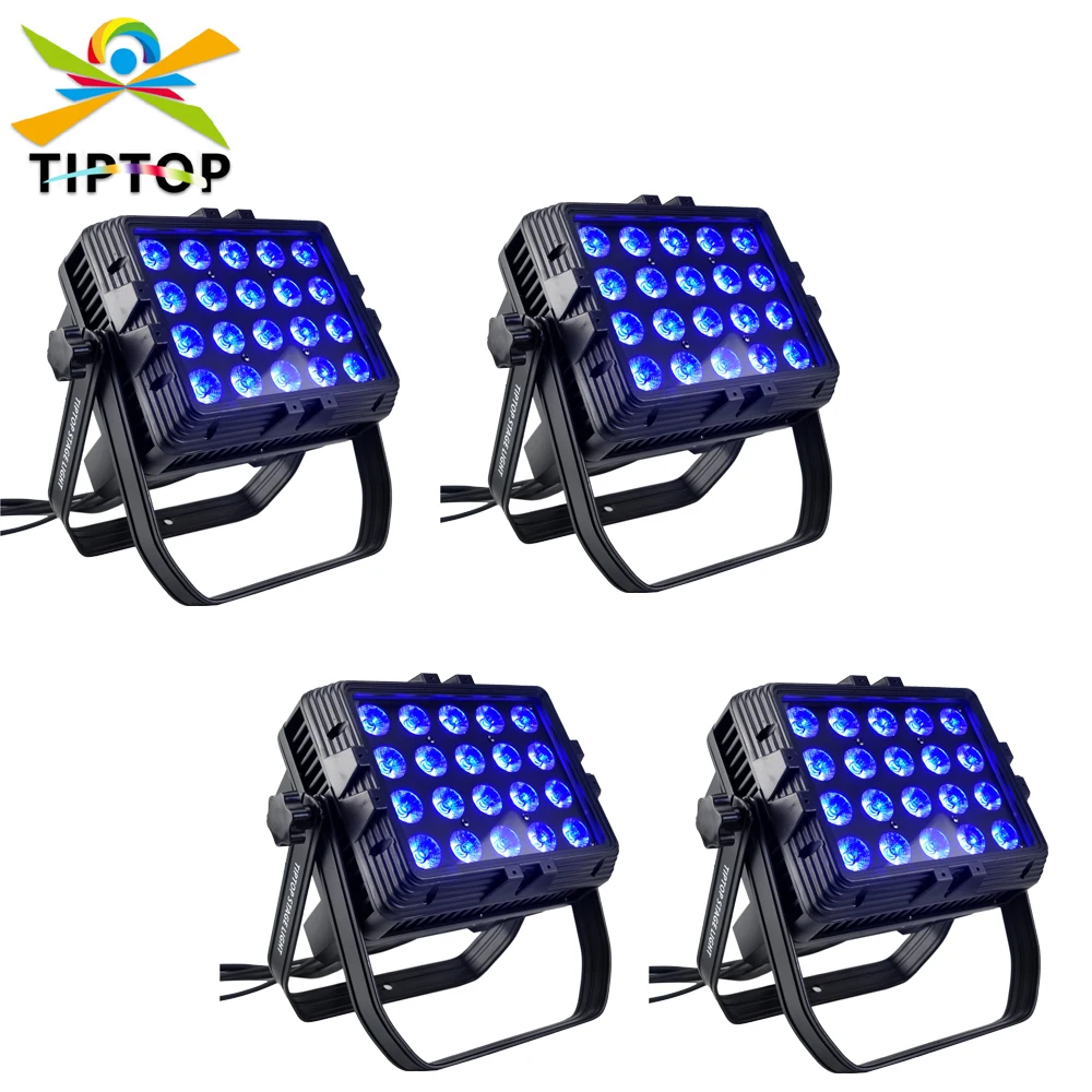 TIPTOP New 20x18W RGBWA UV 6IN1 Waterproof Led Wall Washer Light IP65 DMX512 Control 25 Degree Plastic Lens Stage Street Light