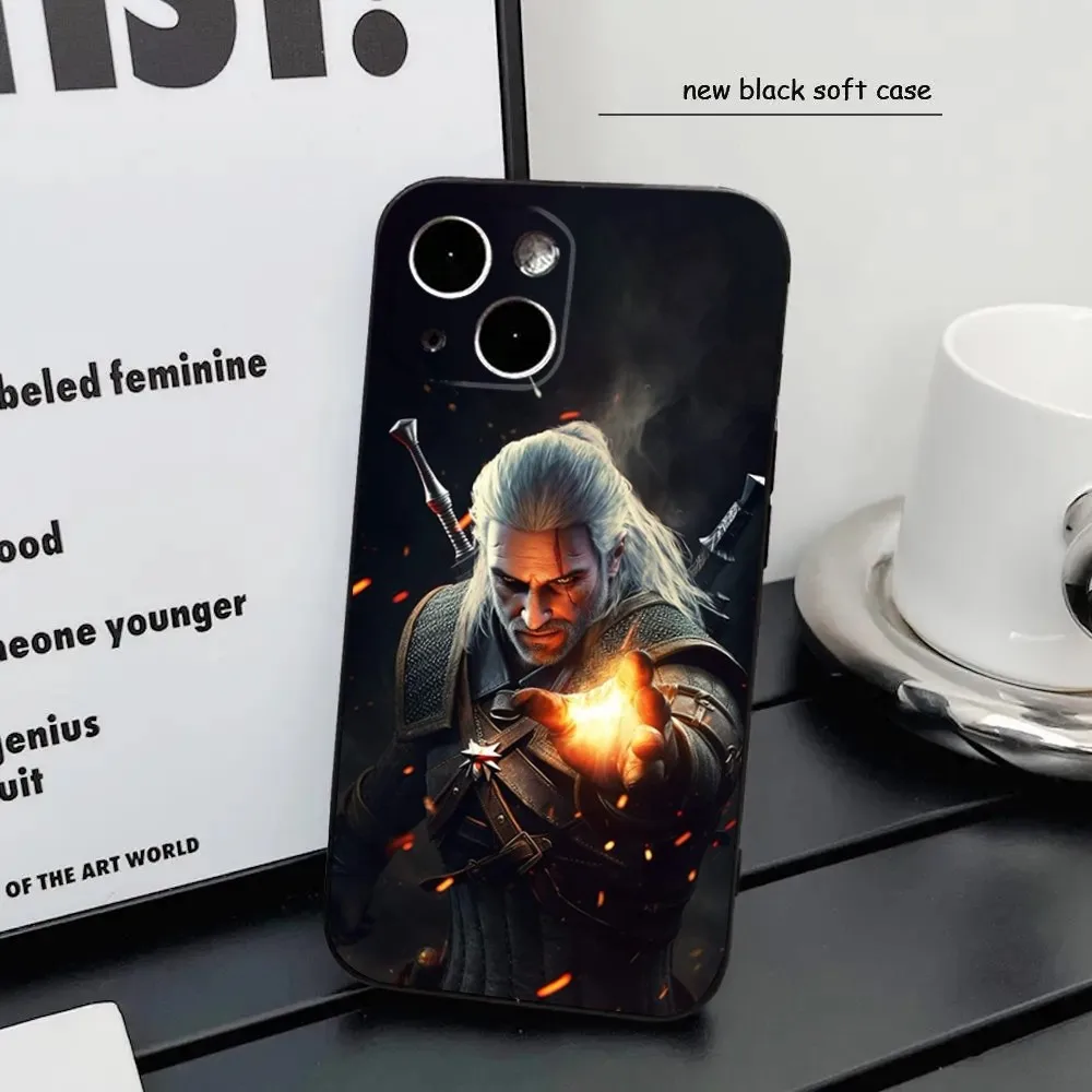 The W-Witcher Game Phone Case For iPhone16,15,14,13,12 Mini 11 Pro XR,X,XS,MAX 7,8 Plus Silicone Cover Soft Black