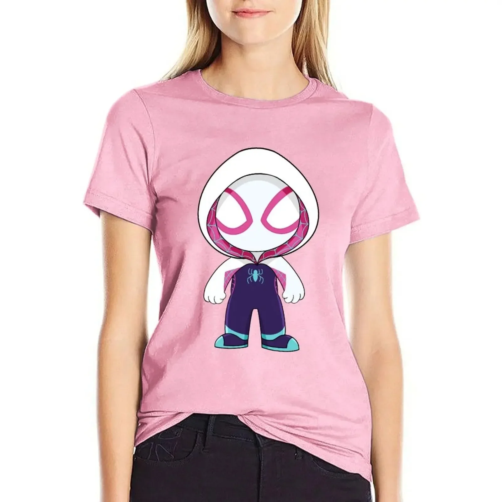 Spider Ghost Couple T-Shirt Cartoon Cute Spidey Women Men Cartoon Ghost T-Shirt Super Hero Kids Sonic Tops Fashion Cotton Tees