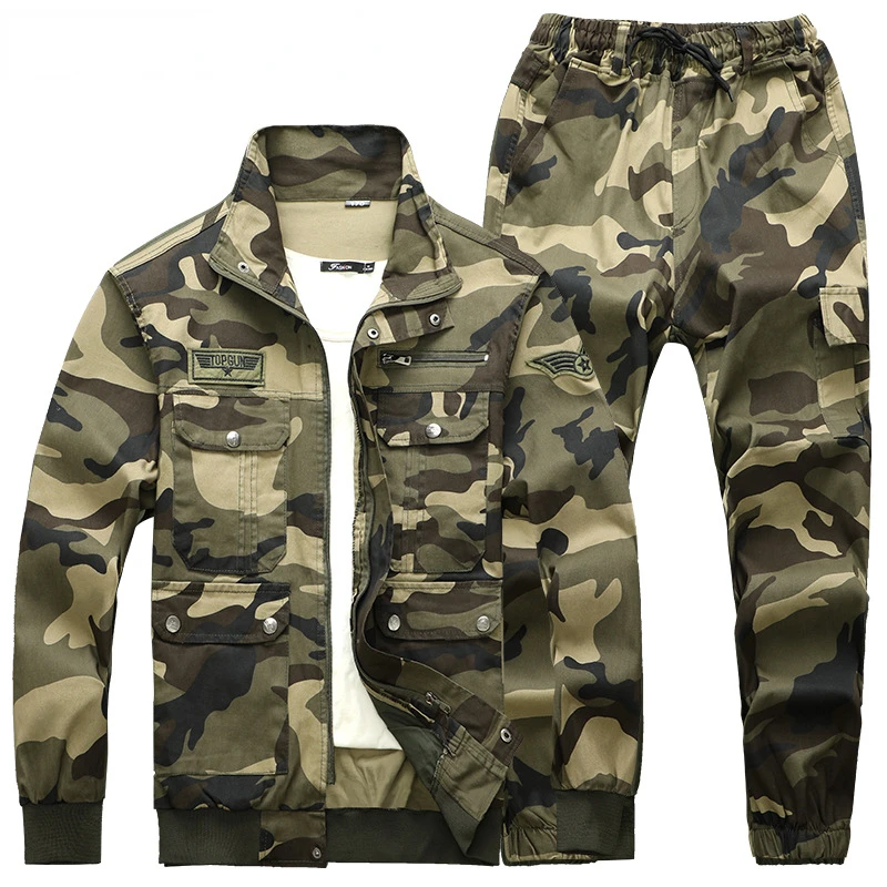 Wear-resistant Camouflage Suit for Men and Women's Work Clothes Labor Protection Clothing Workshop Uniforms