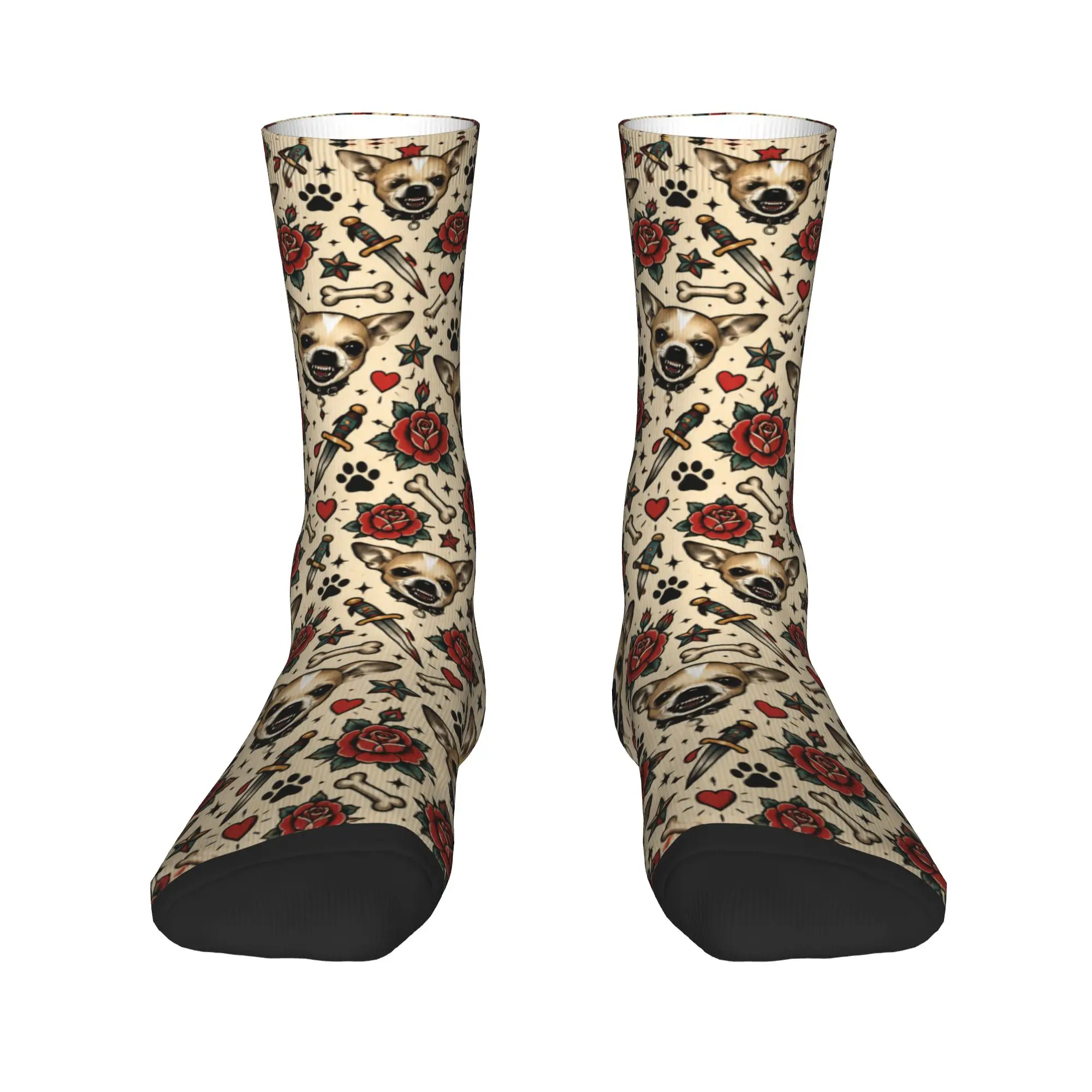 Funny Dog Chihuahua Lovers Socks Winter  Stockings Gothic Adults Men Soft Socks Graphic Running Anti Sweat Socks