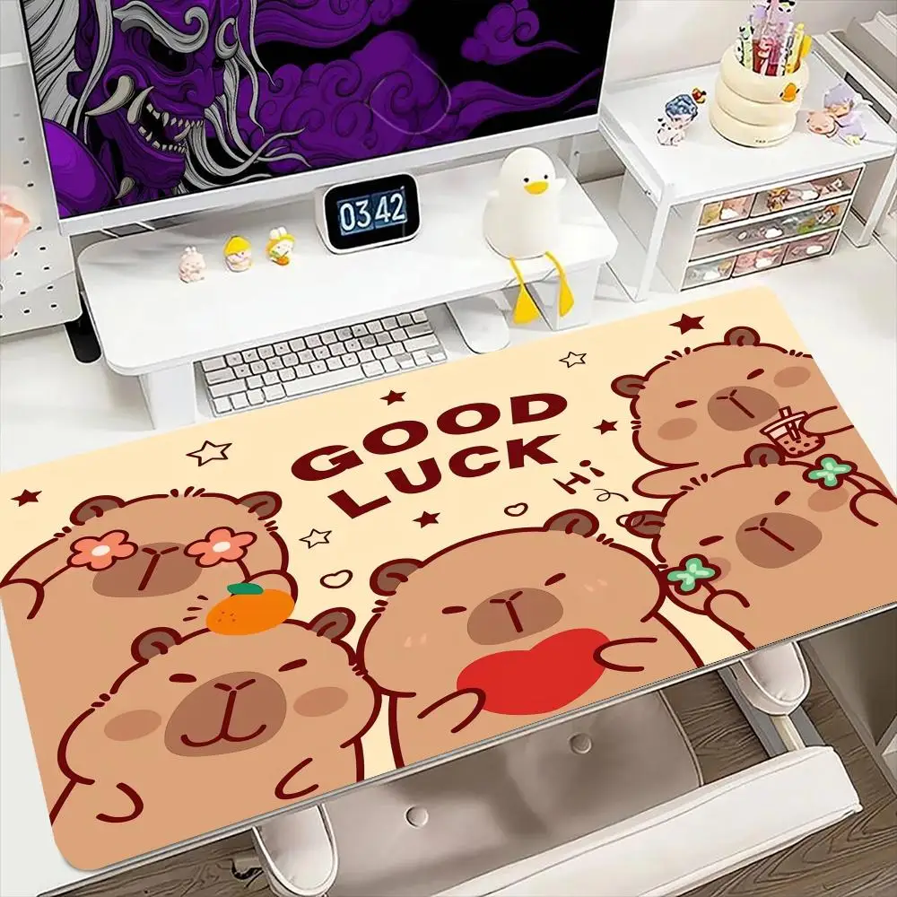 

CUTE Capybara Mouse Pad 900x400MM Large Gaming Mousepad Keyboard Gamer Rubber Anti-wrinkle Anti-Slip Bottom Desk Mat