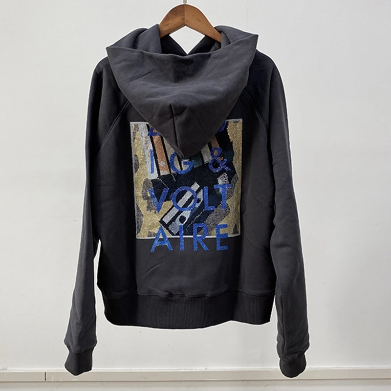 

Hooded sweatshirt for women in autumn and winter 2025 loose and comfortable dark gray pure cotton warm sportswear