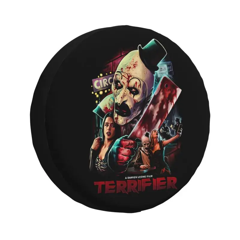 Custom Terrifiers Blood Spare Wheel Tire Cover for Prado Pajero Halloween Horror Movie Jeep RV SUV 4WD 4x4 Vehicle Accessories