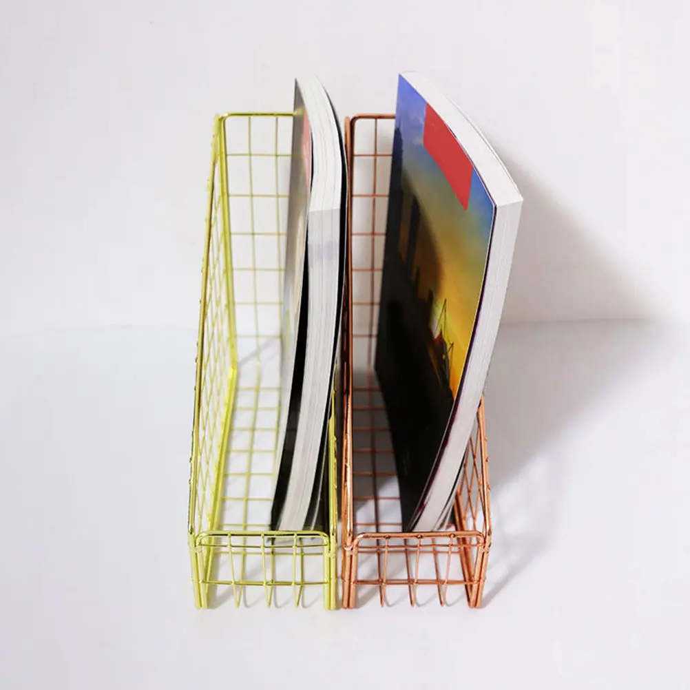minimalist-rose-gold-electroplated-metal-desktop-file-organizer-basket-for-books-magazines-files-neat-workspace-home-office