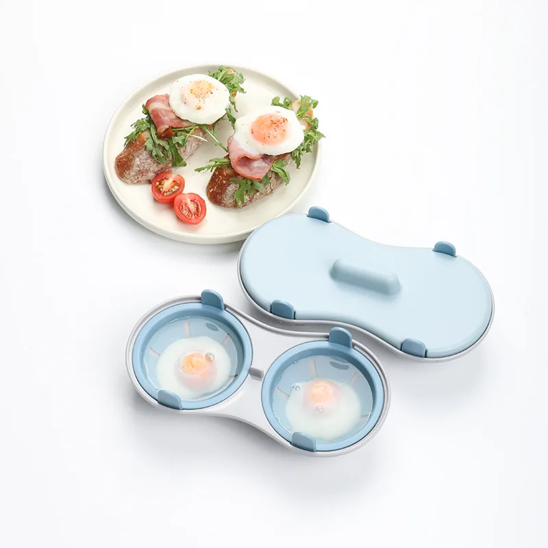 Microwave Egg Poacher with Detachable Drain Basket Efficient Poached Egg Cooker Quick Breakfast Maker Food Grade Kitchen Gadget