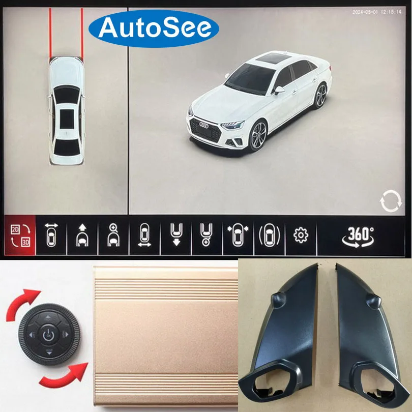 2017-2023 for Audi A5 car 360 degree cameras bird eye panoramic rear view mirror cam 3D surround parking reverse assist 4K dash