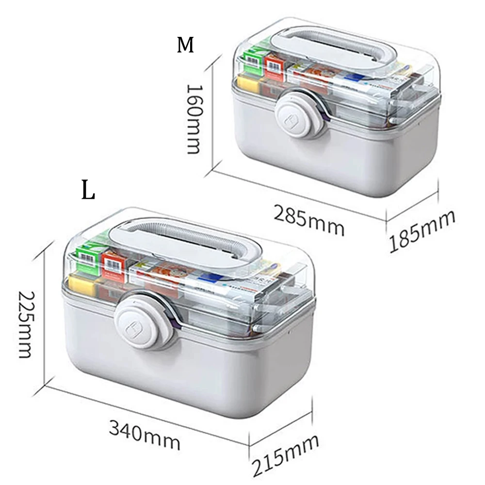 3 Layers Large Capacity Pill Cases Medicine First Aid Kit аптечка Family Emergency Storage Boxes Organizer With Handle Capacity