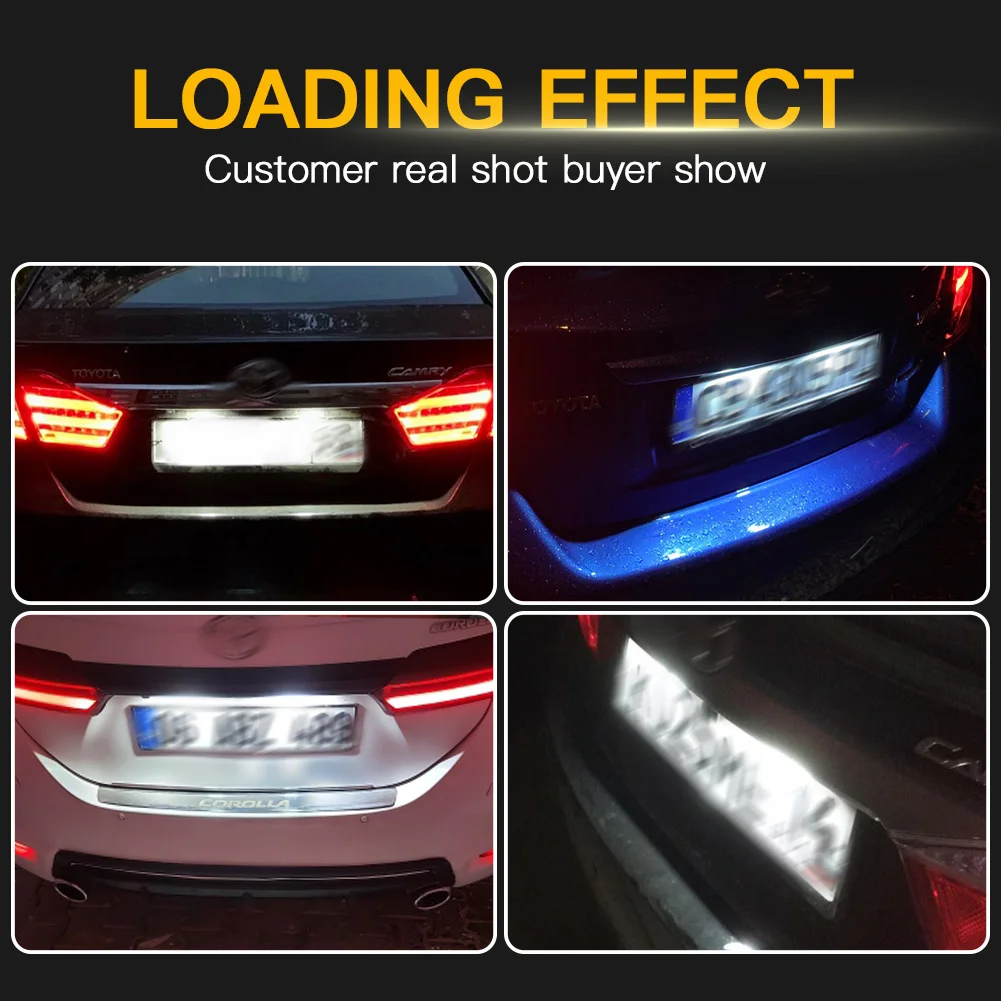 2 قطعة الخلفية LED رقم لوحة ترخيص أضواء مصباح لتويوتا كامري يارس أفالون هايلاندر بريوس C VERSO-S 2012-2019 81270-0D120 #6