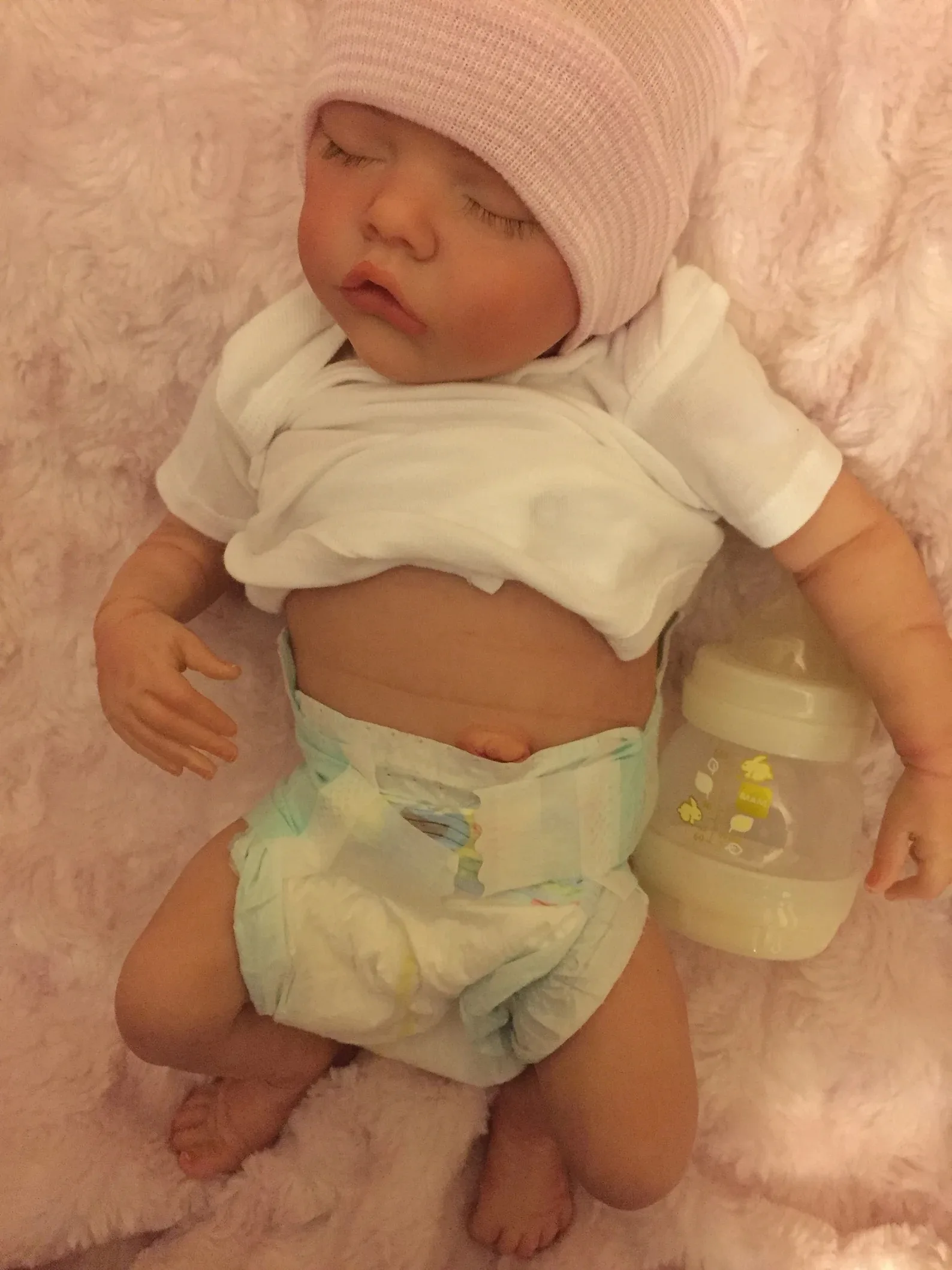 Aizwa1 Realtic Solid Silicone Twins B Baby Girl 16 pulgadas Bebe Soft Touch Reborn Girl Baby Doll (sin sombrero)