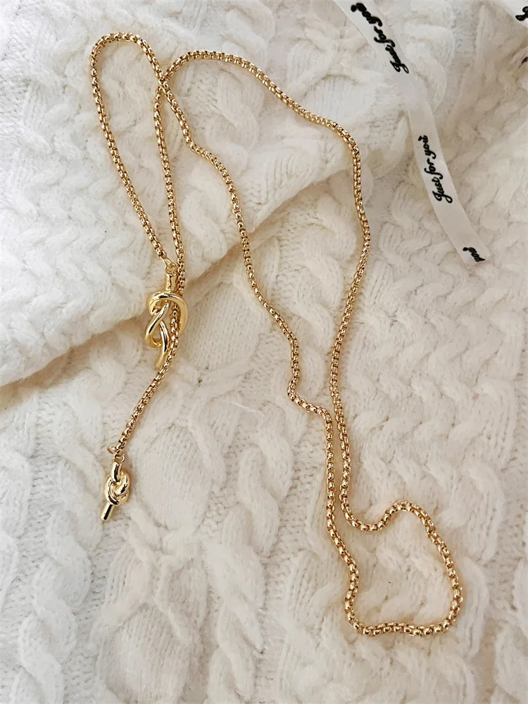 Sweater Chain Necklace For Women Metal Long Drop Fashion Jewelry Girl New Trendy Accessories Gifts Designer Trendy Style 2023282