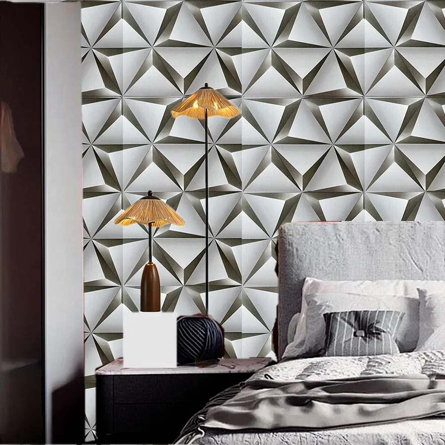 Black Gray Self-adhesive Wallpaper for Dining Room Living Room Bedroom Home Decoration TV Background PVC Self-adhesive Wallpaper