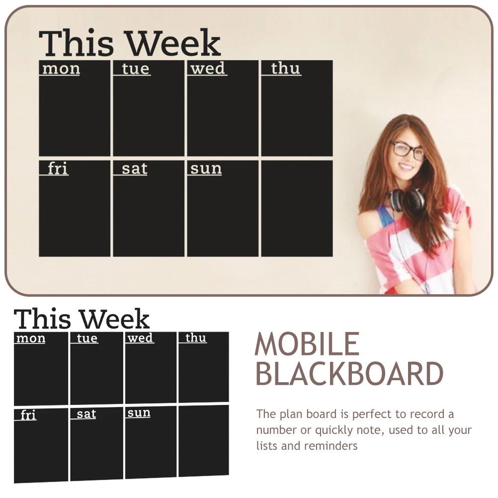 Weekly Plan Board 45x58cm Stickers Chalkboard Calendar Wall Planner Self Adhesive Household Chalkboard Sticker Daily