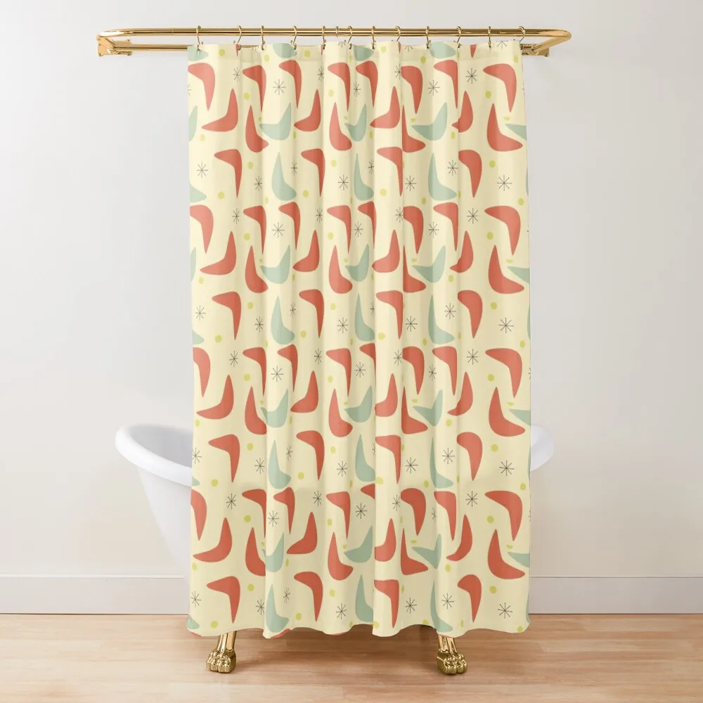 

Mid Century modern inspired abstract pattern design Shower Curtain Anime Shower Bathroom Box Curtain