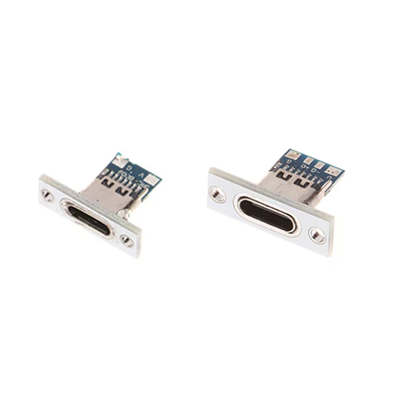 10pcs USB 3.1 Type C Socket Fixing Plate Type-C USB Jack 3.1 Type-C 2Pin 4Pin Female Connector Jack Charging Port