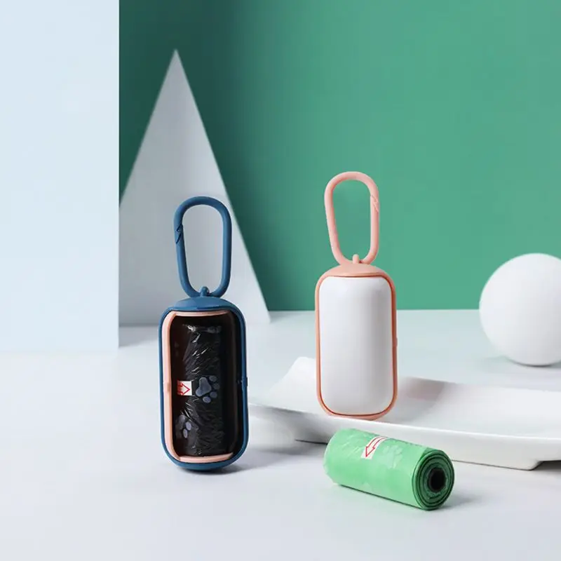 Caja almacenamiento 15 bolsas basura portátil para caminar con perros, soporte multiusos para mantener limpio, práctica