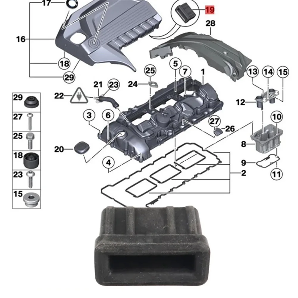 

Premium Rubber Upper Radiator Mounts For For BMW E32 E38 E34 E39 735I 17111712911 Perfect Replacement (2 Pieces)