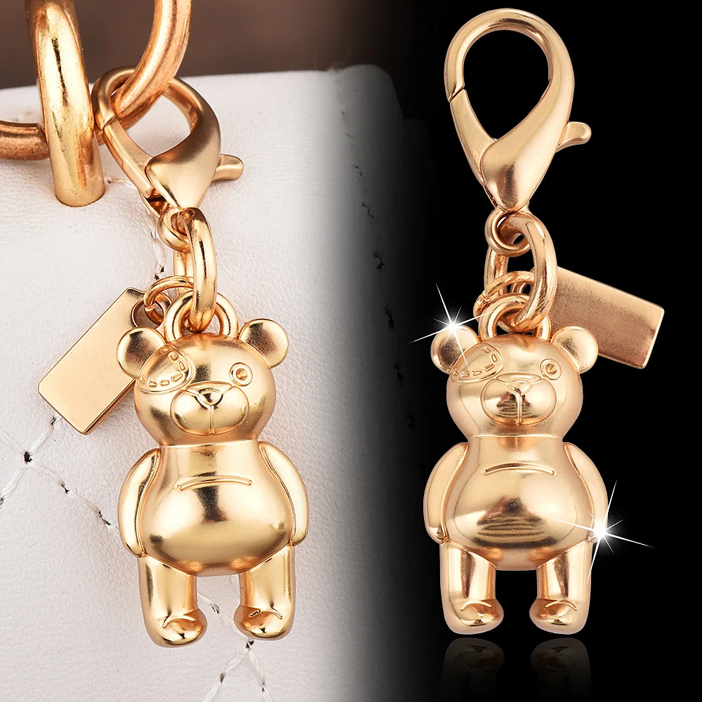 

Car key pendant, high-end bag accessory, golden bear, cherry, four-leaf clover, butterfly schoolbag accessory